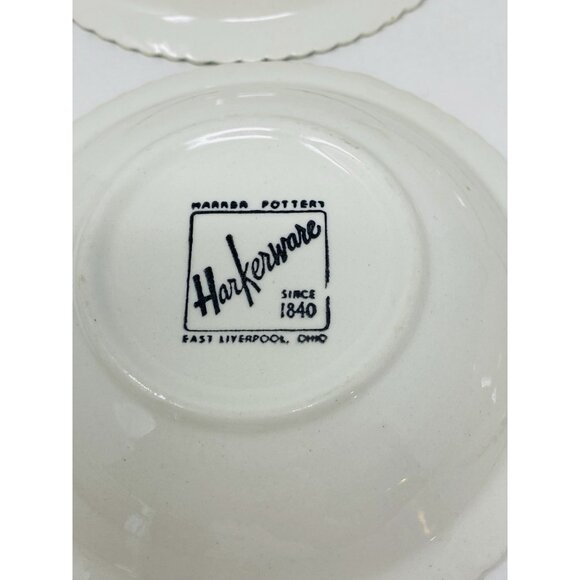 Harkerware Corinthian Teal Green 5” Ice Cream Berry Bowls Set Of 5 - Picture 9 of 9